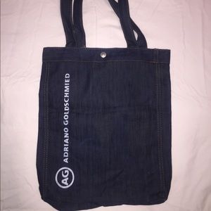 Denim logo tote